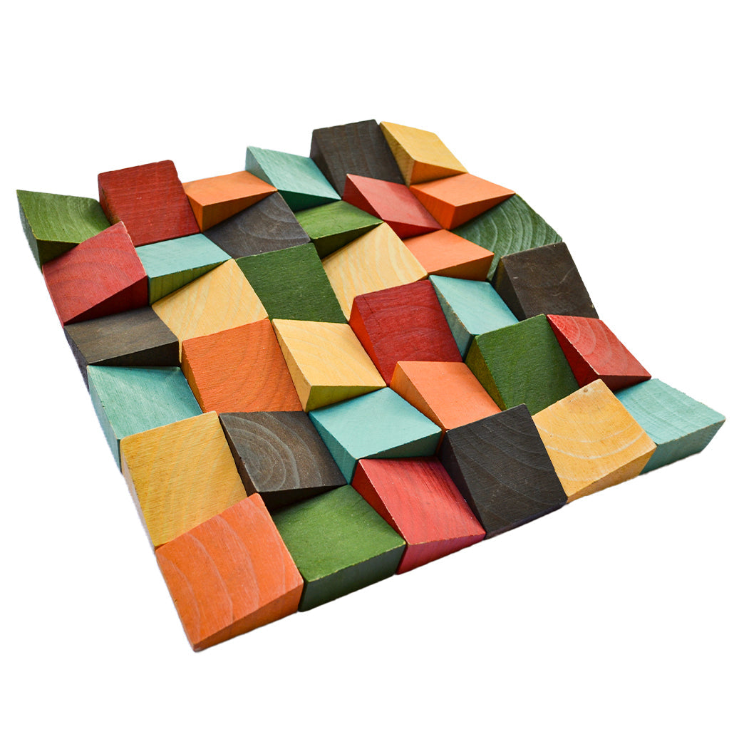 Dark Pine 3D Wood Wall Panel | 30×30 cm | Real Wood