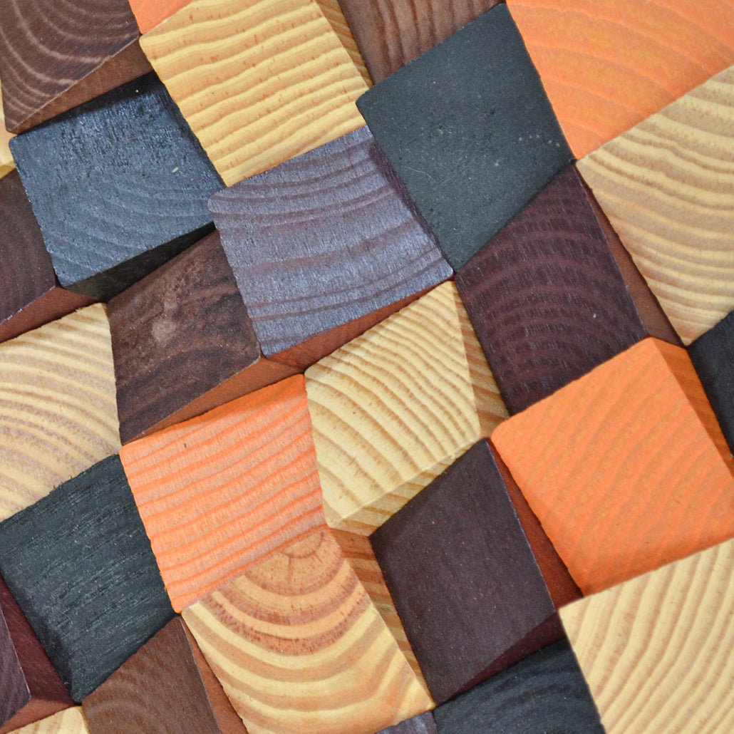 Bold Pine 3D Wood Wall Panel | 30×30 cm | Real Wood