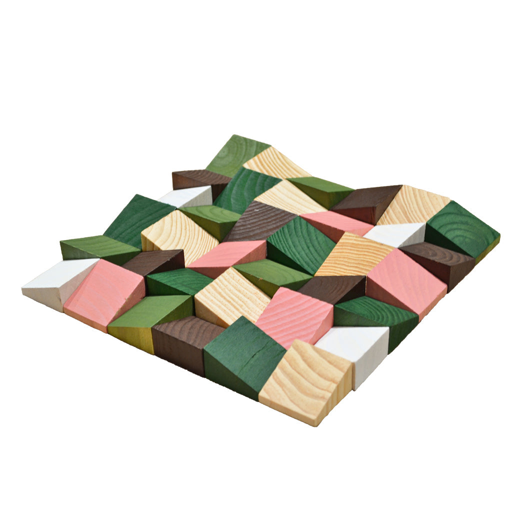 Rich Pine 3D Wood Wall Panel | 30×30 cm | Real Wood