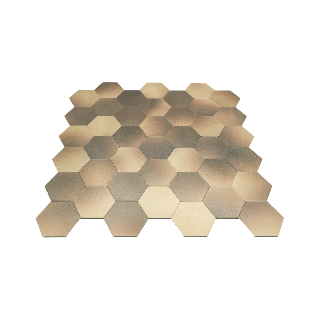 Hexagon Gold Peel & Stick Splashback | 28.8×29.2 cm | Self-Adhesive Mosaic Tile