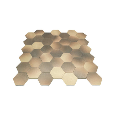 Hexagon Gold Peel & Stick Splashback | 28.8×29.2 cm | Self-Adhesive Mosaic Tile