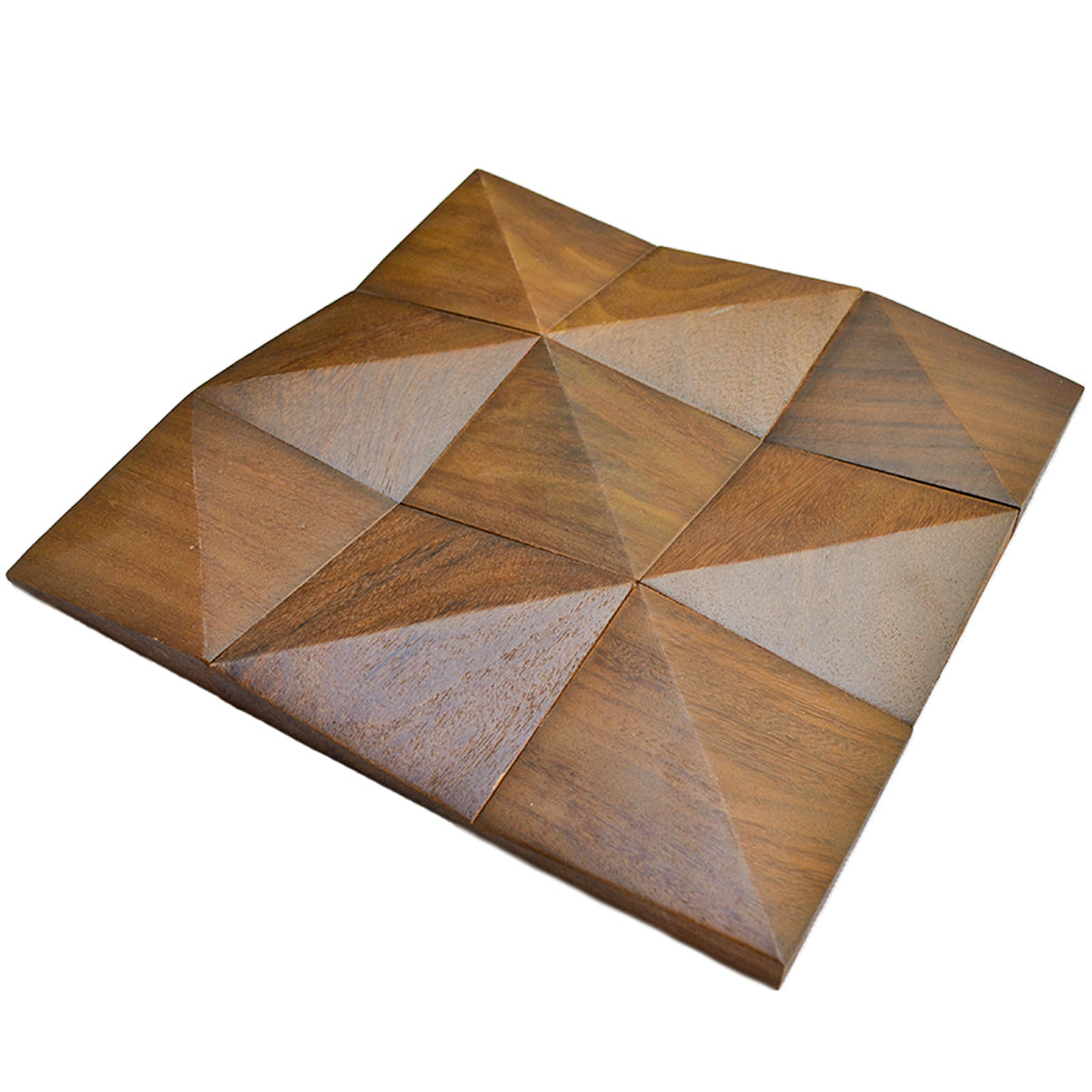 Cumaru Deep 3D Wood Wall Panel | 30×30 cm | Real Wood