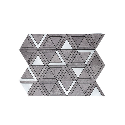 Triangle Gray Silver Peel & Stick Splashback | 28.7×33.1 cm | Self-Adhesive Mosaic Tile