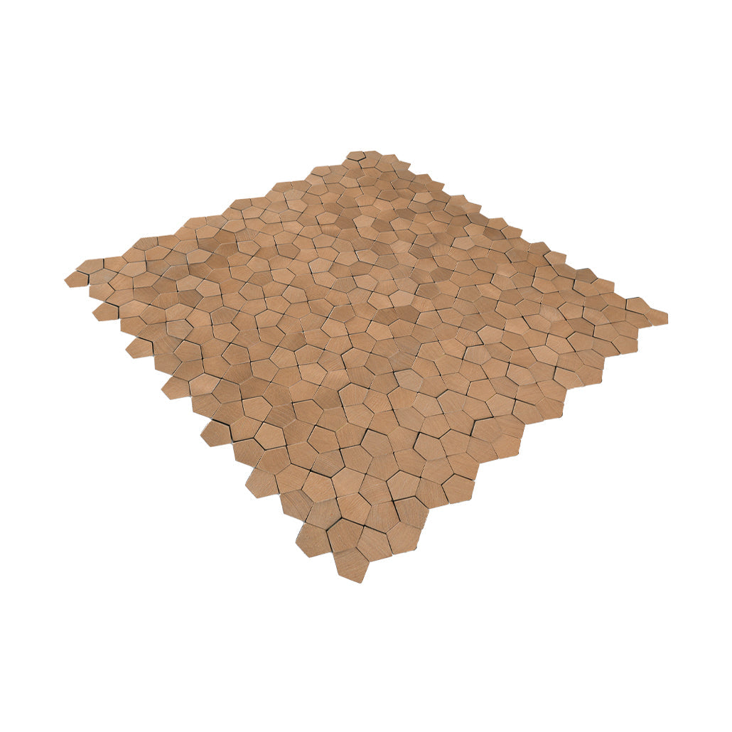 Pentagon 3D Salmon Peel & Stick Splashback | 28.2×28.2 cm | Self-Adhesive Mosaic Tile