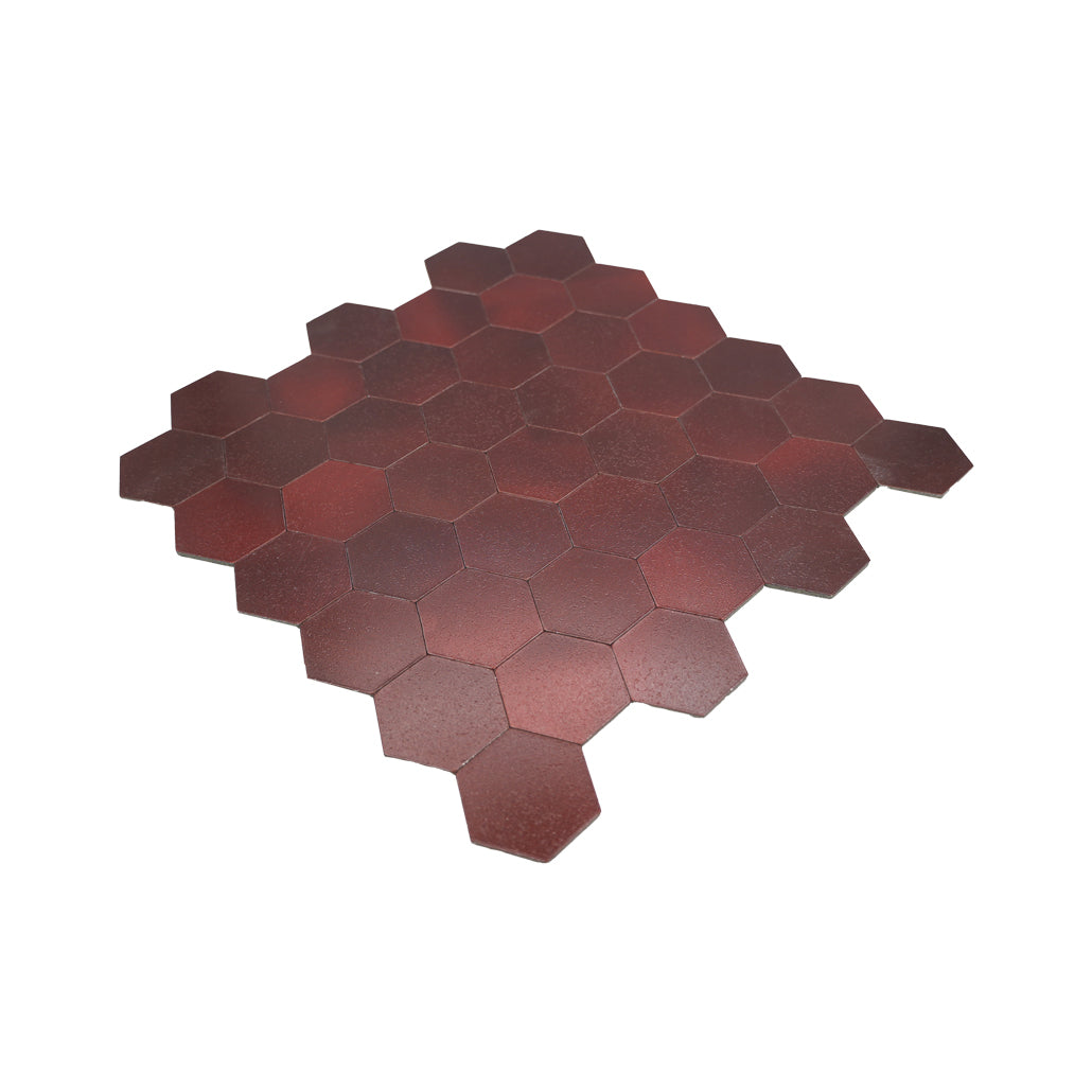 Hexagon Burgundy Peel & Stick Splashback | 28.8×29.2 cm | Self-Adhesive Mosaic Tile