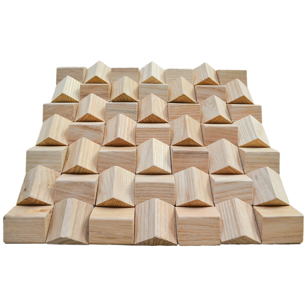 Ash 3D Wood Wall Panel | 30×30 cm | Real Wood