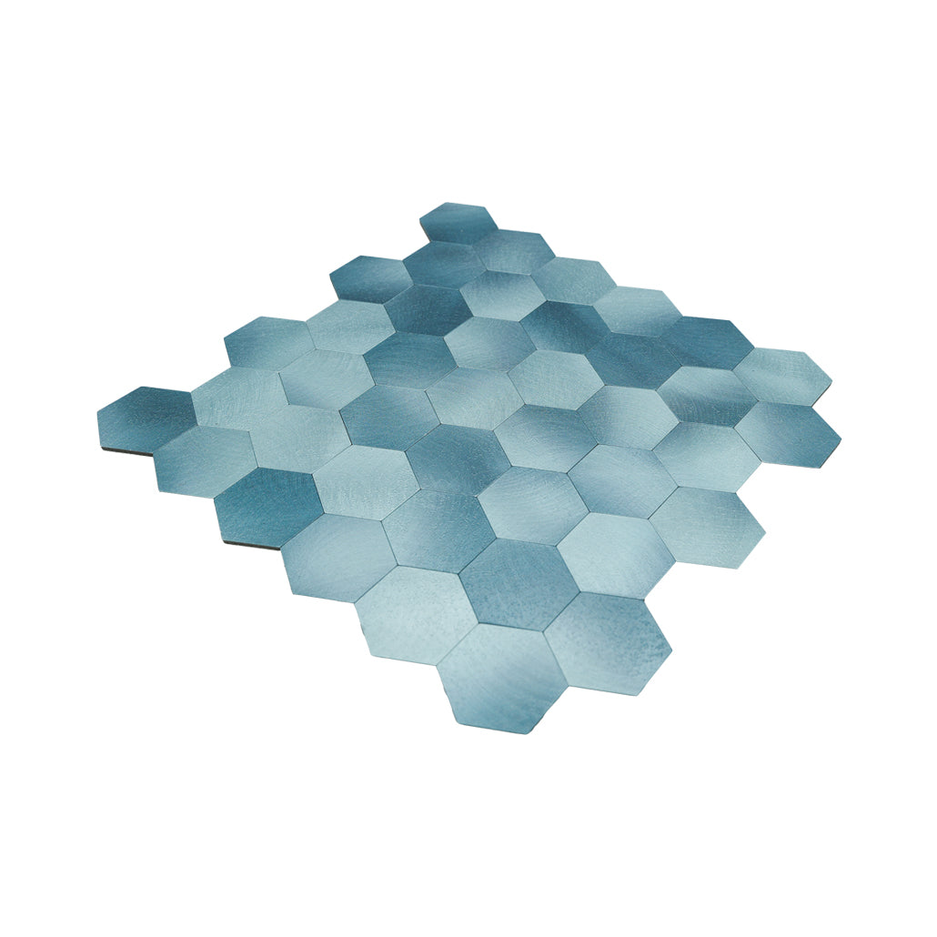 Hexagon Blue Peel & Stick Splashback | 28.8×29.2 cm | Self-Adhesive Mosaic Tile