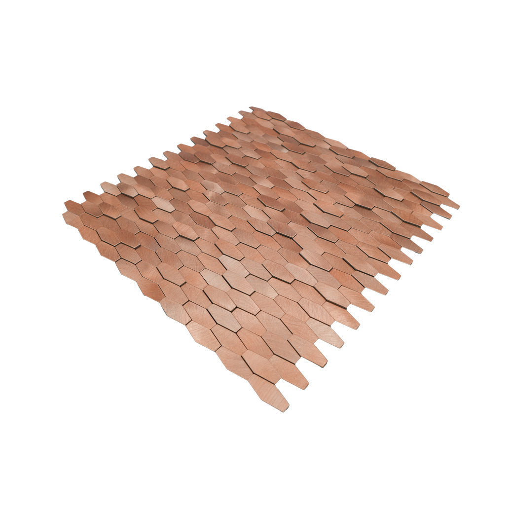 Picket 3D Salmon Peel & Stick Splashback | 31×30 cm | Self-Adhesive Mosaic Tile