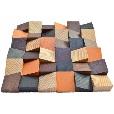 Bold Pine 3D Wood Wall Panel | 30×30 cm | Real Wood