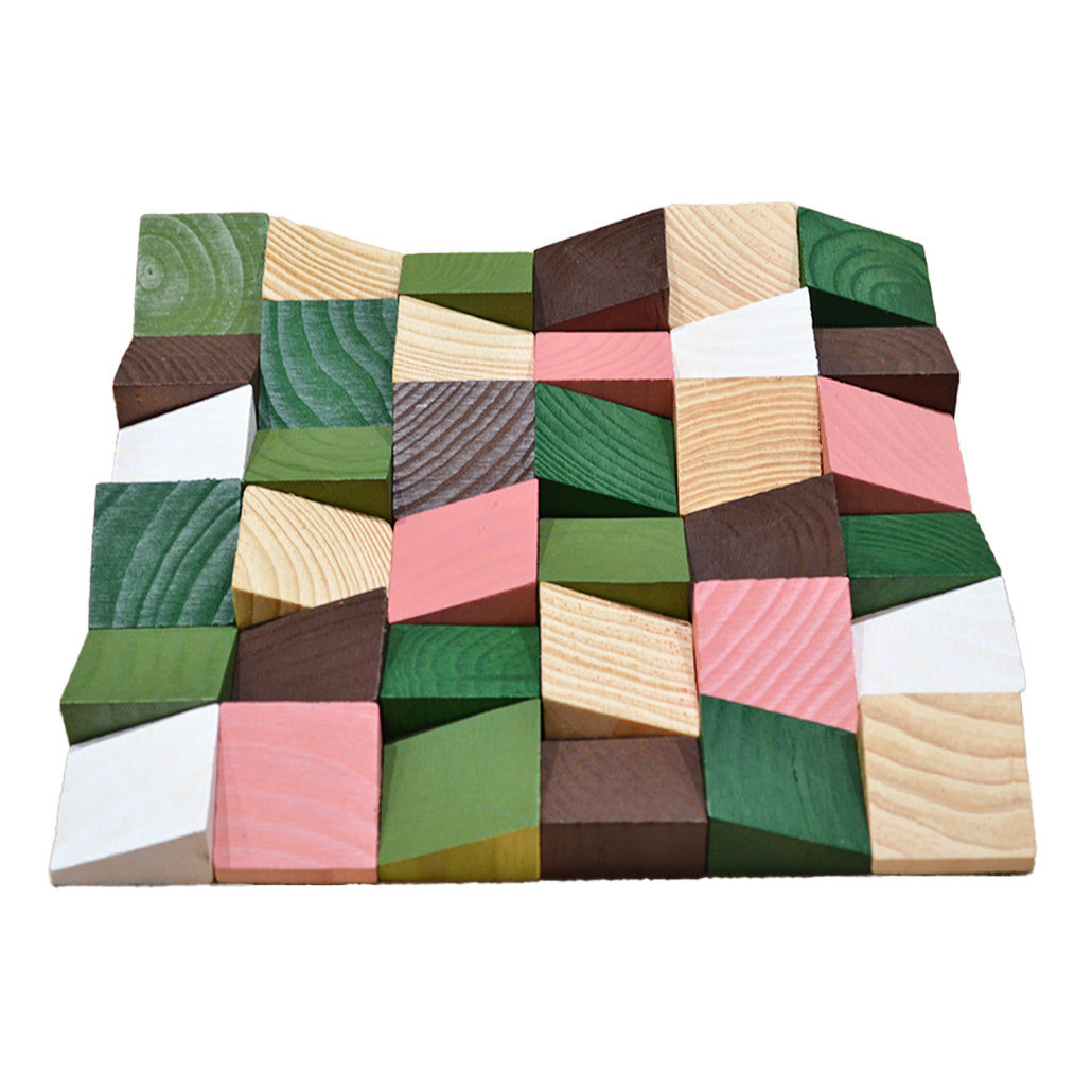 Rich Pine 3D Wood Wall Panel | 30×30 cm | Real Wood