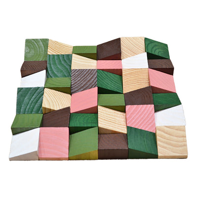 Rich Pine 3D Wood Wall Panel | 30×30 cm | Real Wood