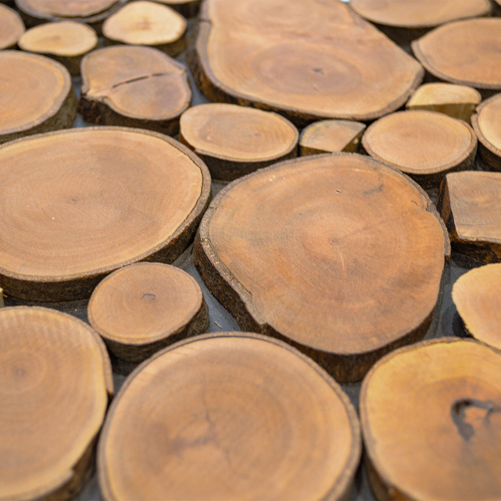 Lychee 3D Wood Wall Panel | 30×30 cm | Real Wood