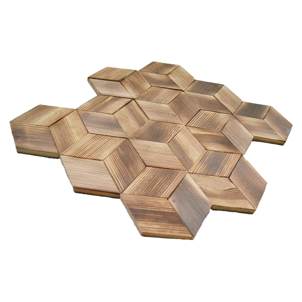 Fresh Pine 3D Wood Wall Panel | 30×35 cm | Real Wood
