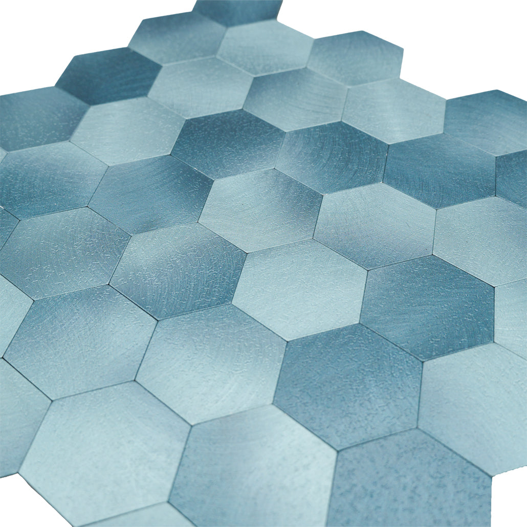 Hexagon Blue Peel & Stick Splashback | 28.8×29.2 cm | Self-Adhesive Mosaic Tile