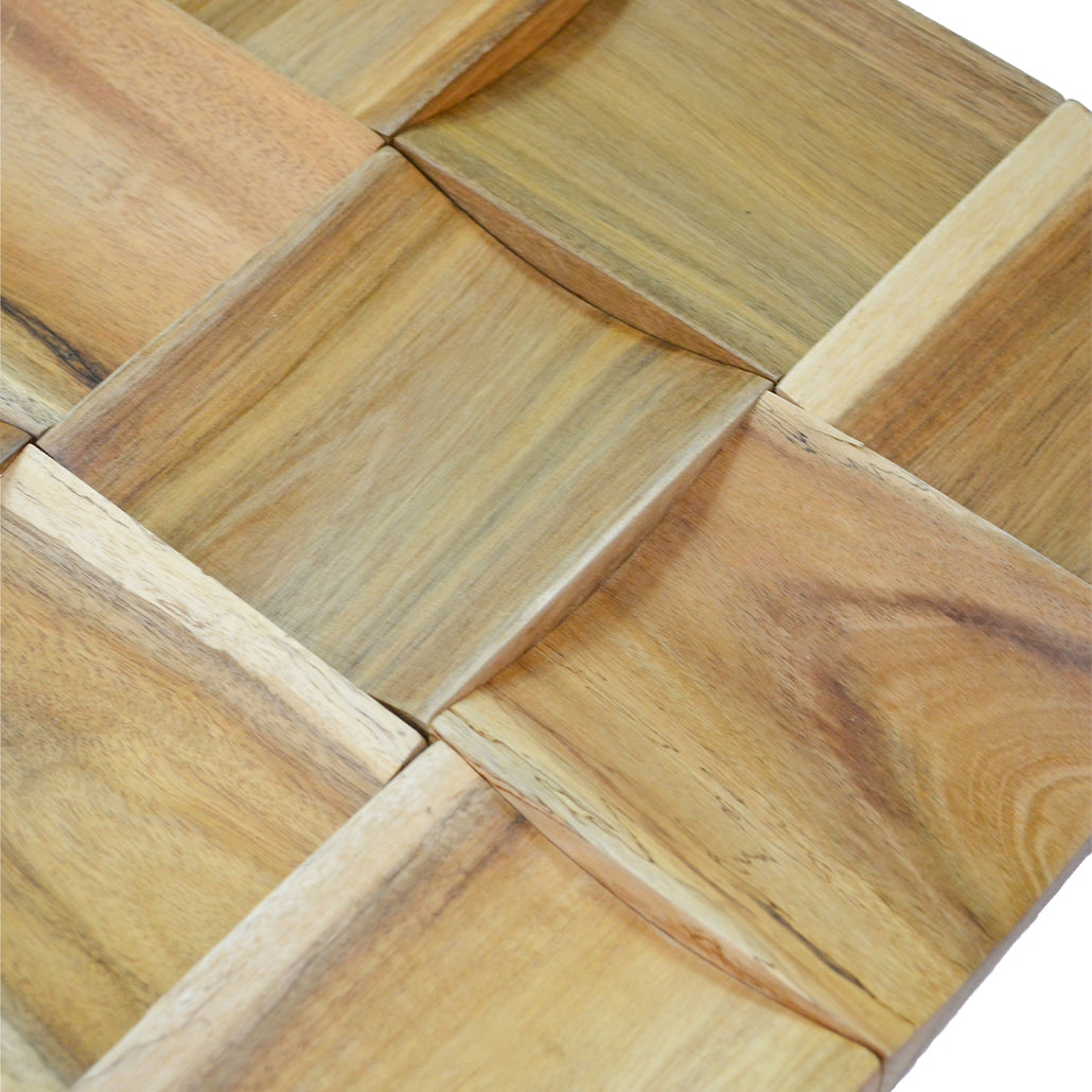 Timeless Teak 3D Wood Wall Panel | 30×30 cm | Real Wood