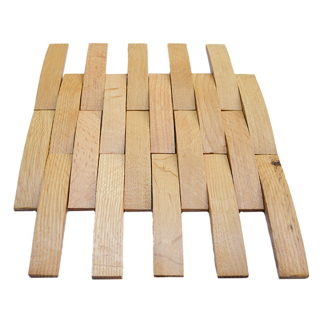 White Oak 3D Wood Wall Panel | 30×30 cm | Real Wood