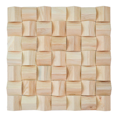 Ash 3D Wood Wall Panel | 30×30 cm | Real Wood