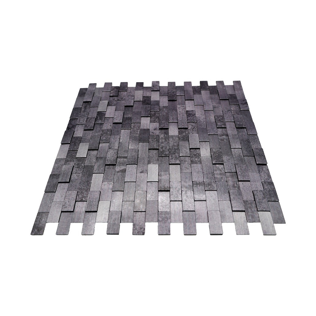 Brick 3D Anthracite Peel & Stick Splashback | 30×29.8 cm | Self-Adhesive Mosaic Tile