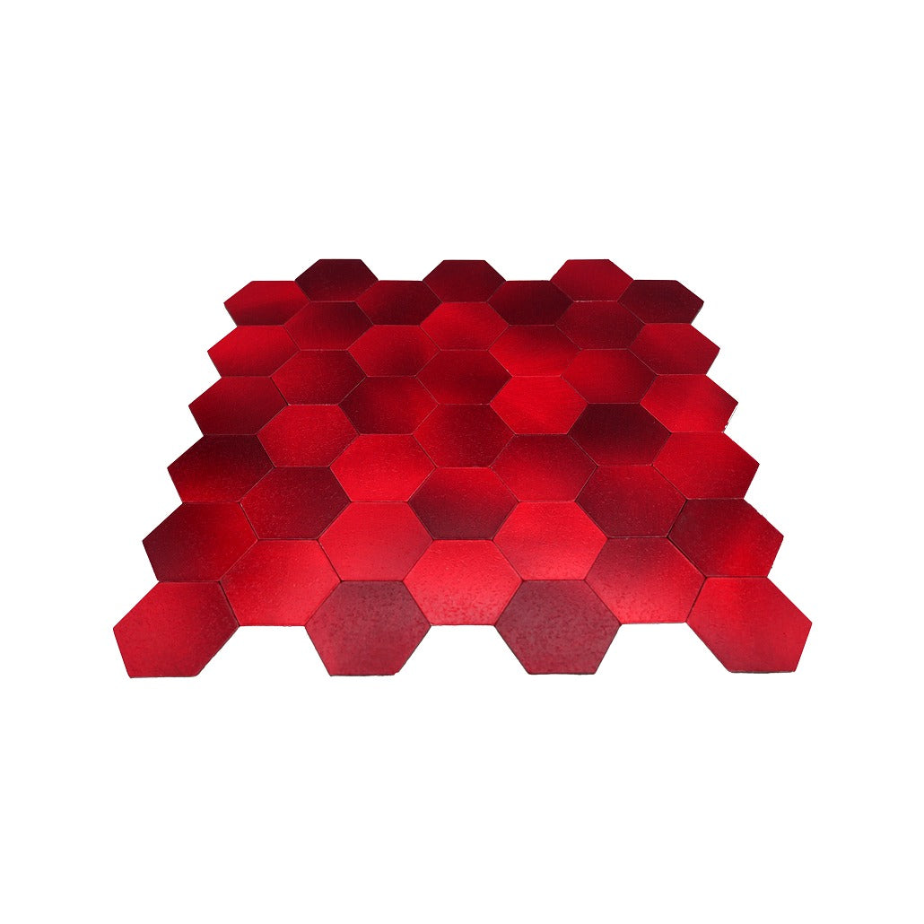 Hexagon Red Peel & Stick Splashback | 28.8×29.2 cm | Self-Adhesive Mosaic Tile