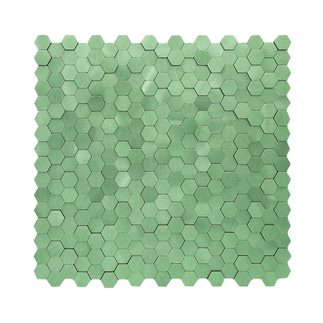 Mini Hexagon 3D Pastel Green Peel & Stick Splashback | 29.8×30.7 cm | Self-Adhesive Mosaic Tile
