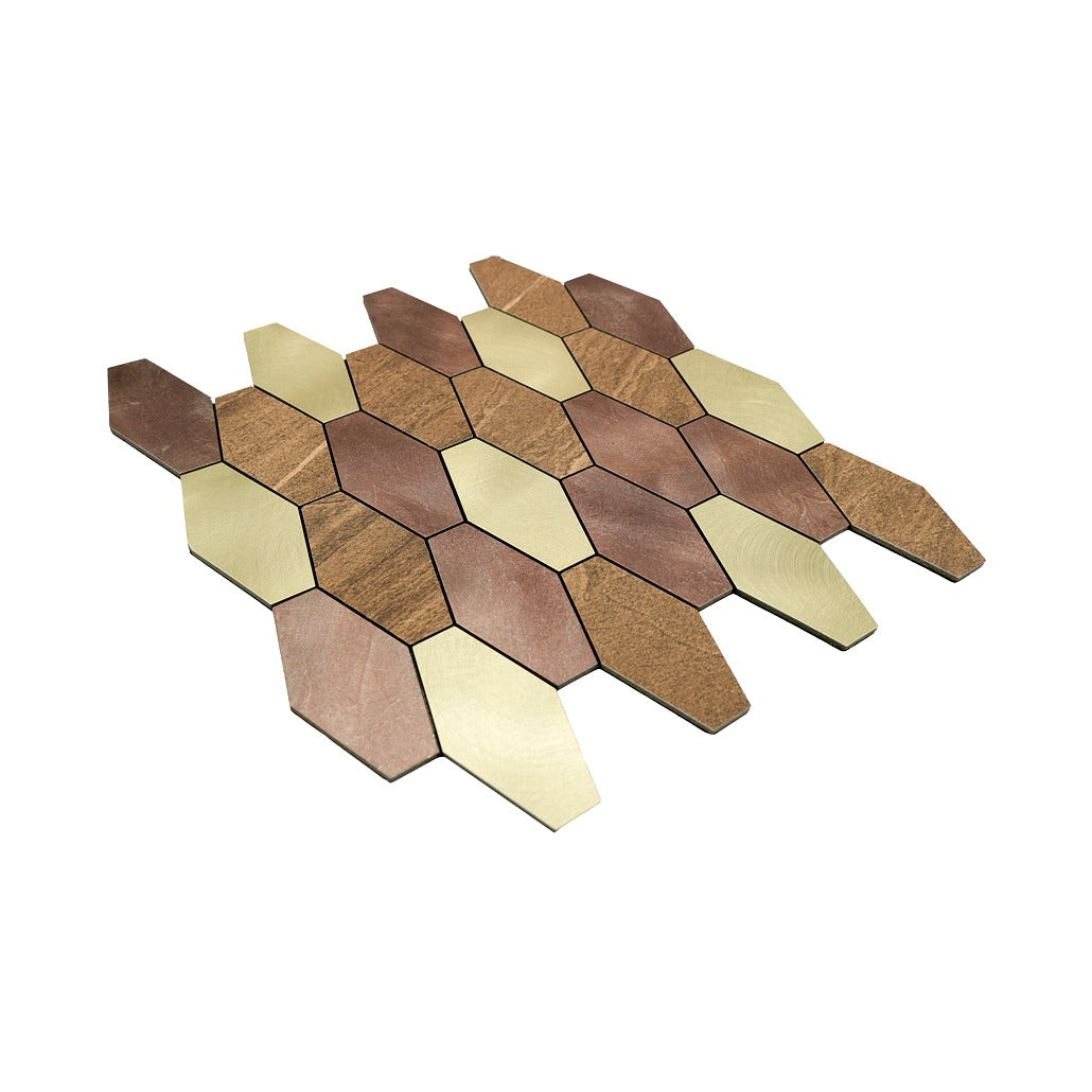Picket Brown Peel & Stick Splashback | 30×30 cm | Self-Adhesive Mosaic Tile