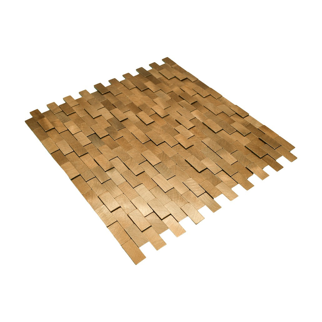 Brick 3D Gold Peel & Stick Splashback | 30×29.8 cm | Self-Adhesive Mosaic Tile