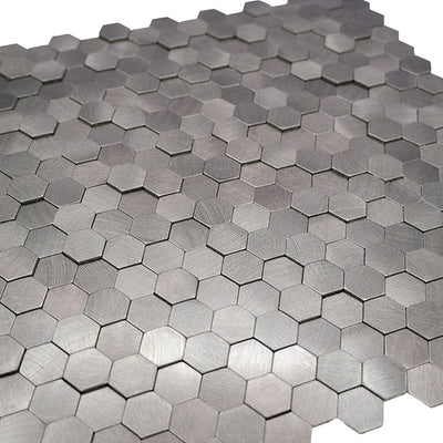 Mini Hexagon 3D Anthracite Peel & Stick Splashback | 29.8×30.7 cm | Self-Adhesive Mosaic Tile