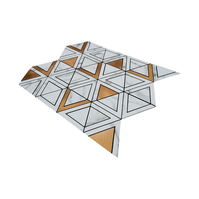 Triangle Gold Peel & Stick Splashback | 28.7×33.1 cm | Self-Adhesive Mosaic Tile