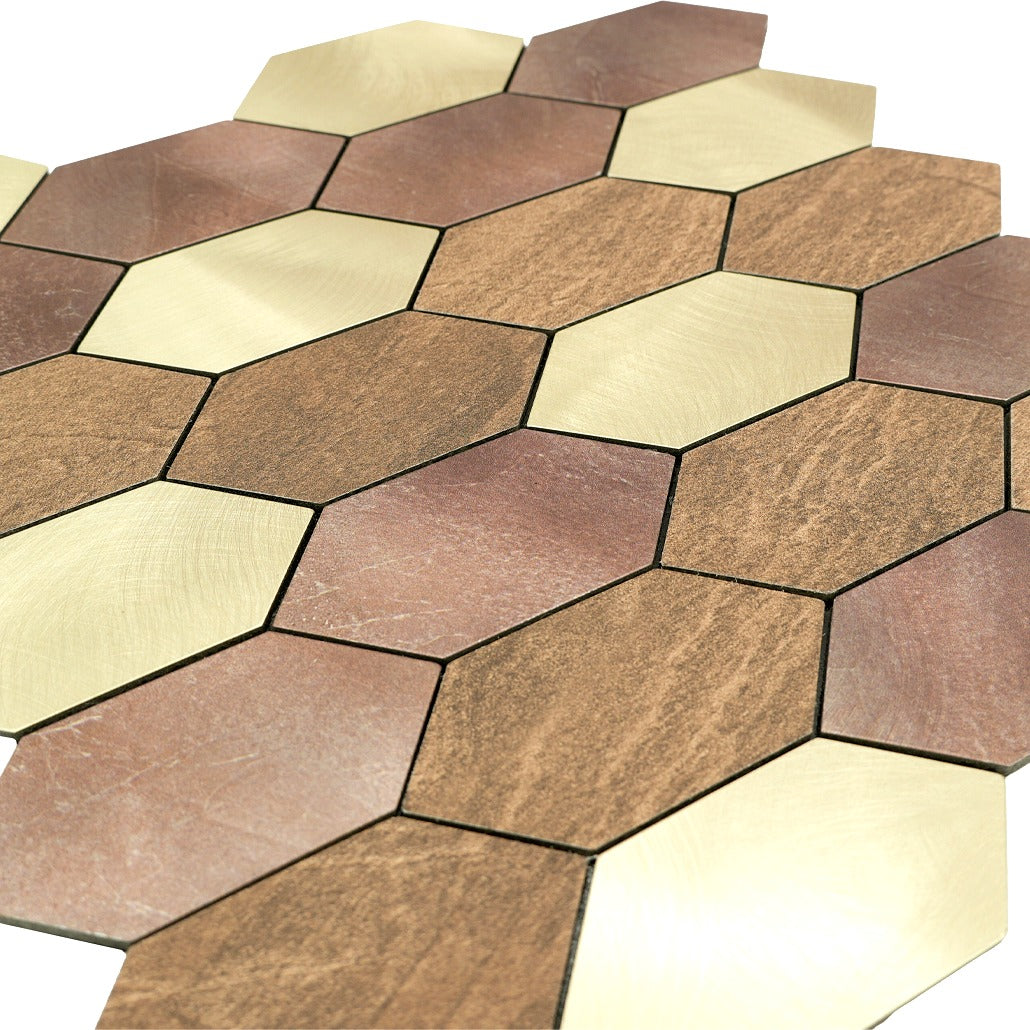Picket Champagne Peel & Stick Splashback | 30×30 cm | Self-Adhesive Mosaic Tile
