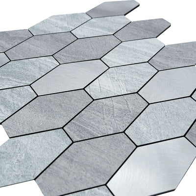 Picket Silver Peel & Stick Splashback | 30×30 cm | Self-Adhesive Mosaic Tile