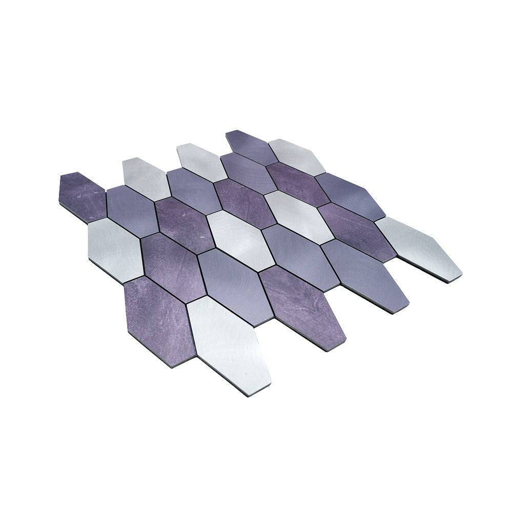 Picket Purple Peel & Stick Splashback | 30×30 cm | Self-Adhesive Mosaic Tile