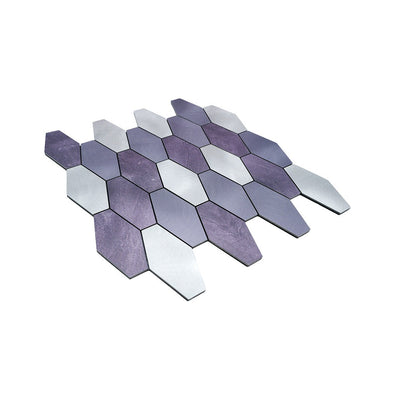 Picket Purple Peel & Stick Splashback | 30×30 cm | Self-Adhesive Mosaic Tile