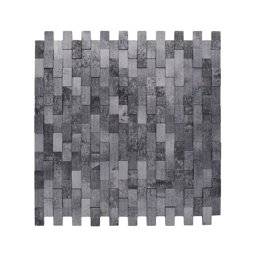 Brick 3D Anthracite Peel & Stick Splashback | 30×29.8 cm | Self-Adhesive Mosaic Tile