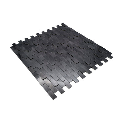 Brick 3D Graphite Peel & Stick Splashback | 30×29.8 cm | Self-Adhesive Mosaic Tile