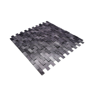 Brick 3D Anthracite Peel & Stick Splashback | 30×29.8 cm | Self-Adhesive Mosaic Tile