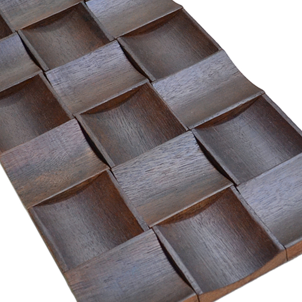 Merbau Long 3D Wood Wall Panel | 30×60 cm | Real Wood