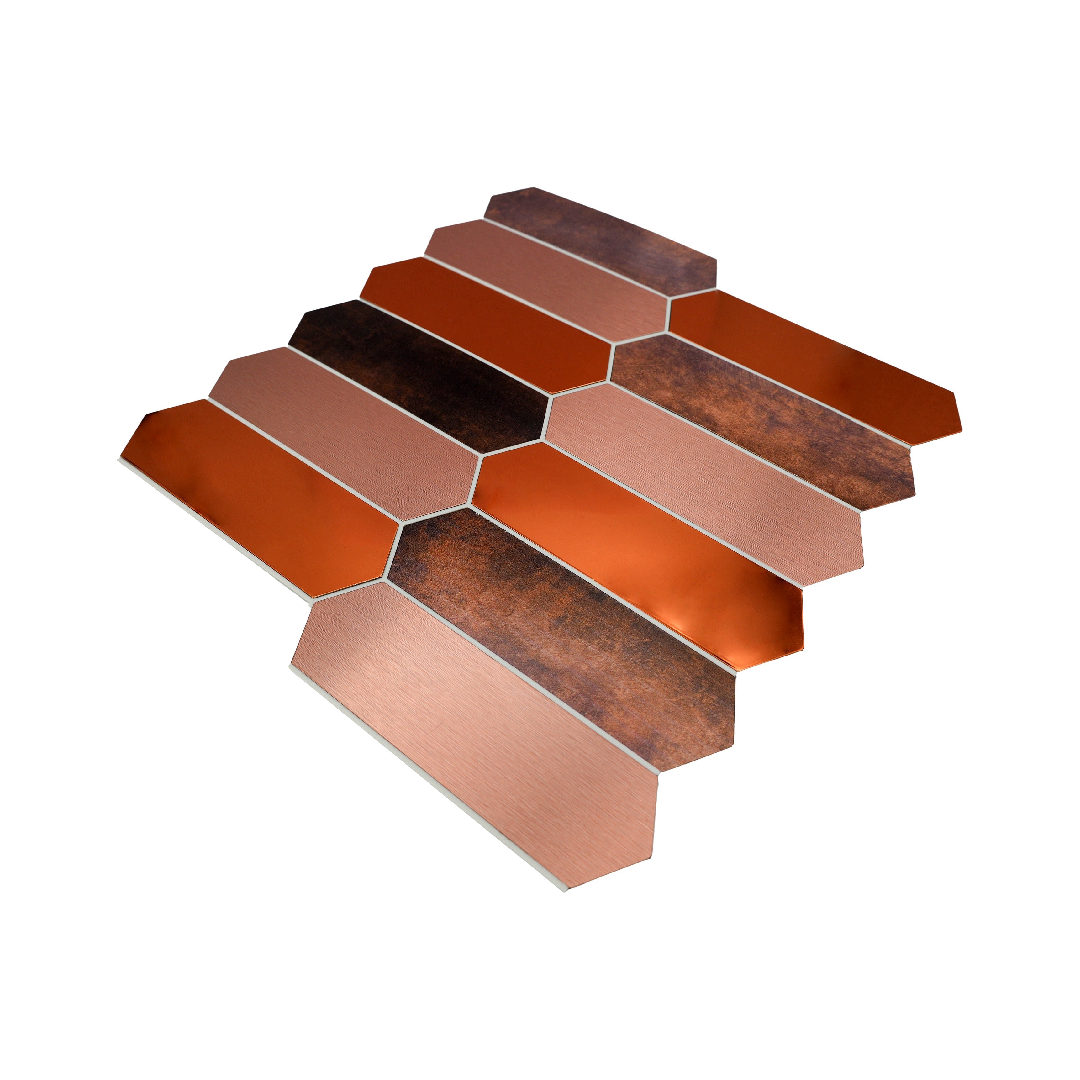 Picket Terracotta Peel & Stick Splashback | 28.2×27.3 cm | Self-Adhesive Mosaic Tile