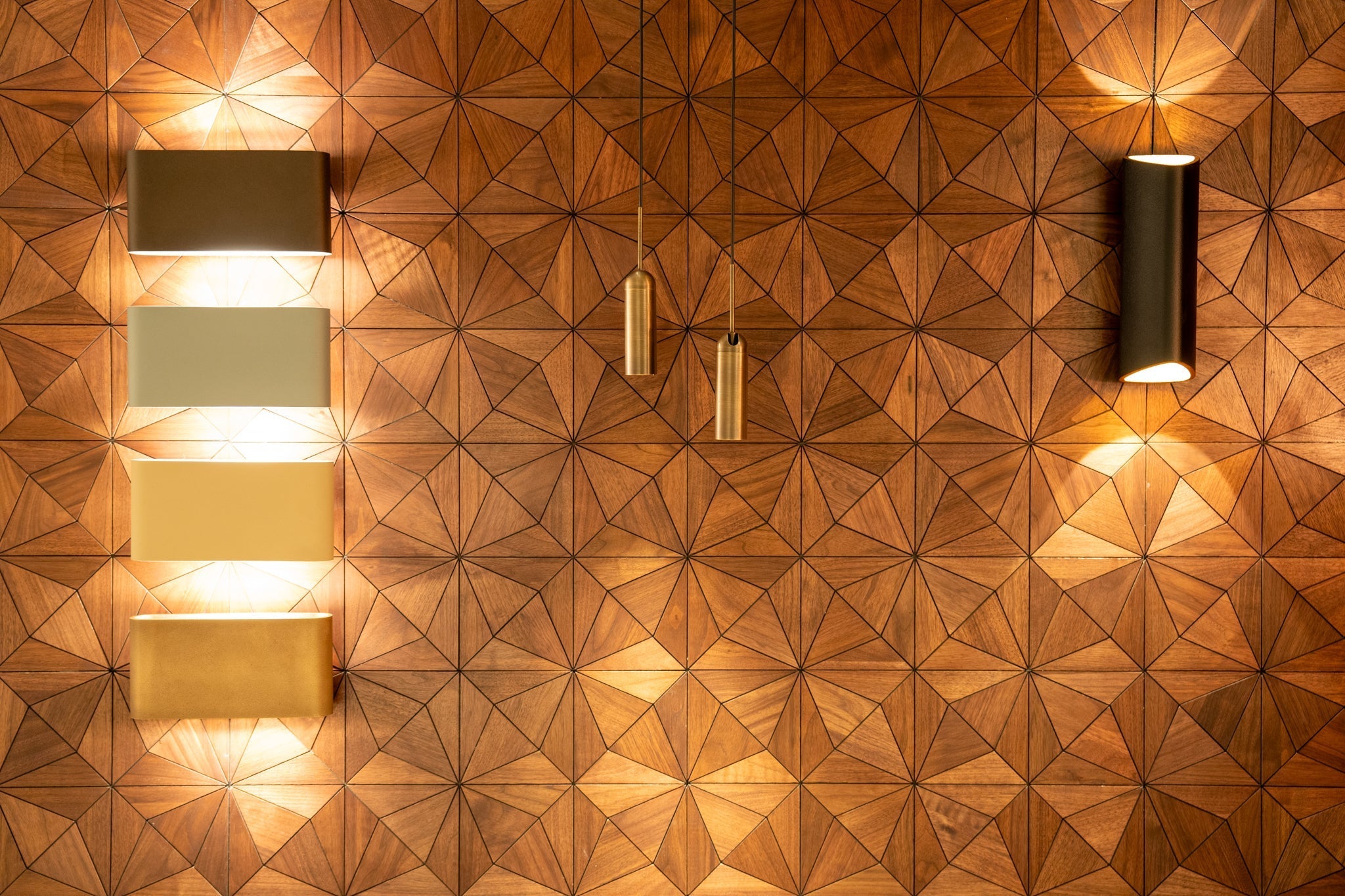 Sample - Decorative Wall Panel | Nolan - Brown | American walnut | Handcrafted | 3D panel