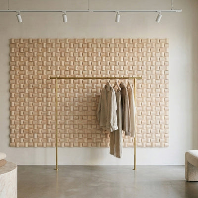 Ash 3D Wood Wall Panel | 30×30 cm | Real Wood