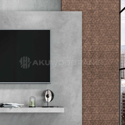 Sample Aster Brown 3D Decorative Wall Panel Aku Woodpanel UK
