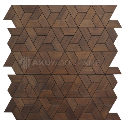 Aster Brown 3D Decorative Wall Panel 60x60cm Handcrafted Aku Woodpanel UK