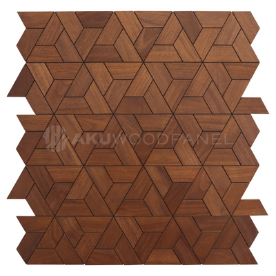 Aster Smoked Brown 3D Decorative Wall Panel 60x60cm Handcrafted Aku Woodpanel UK