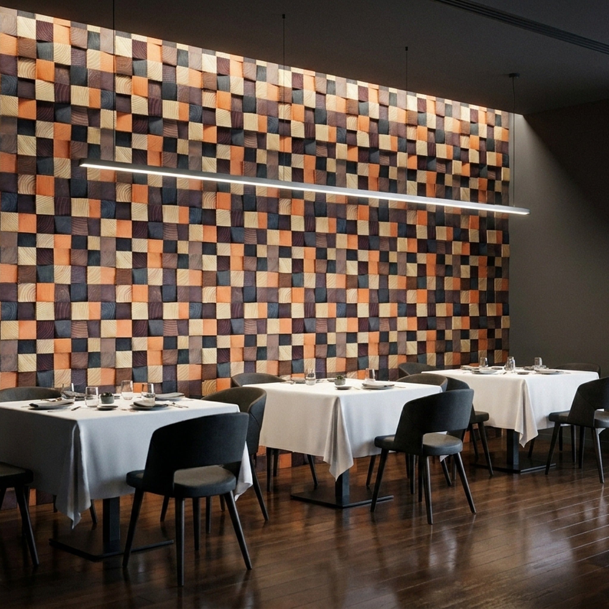 Bold Pine 3D Wood Wall Panel | 30×30 cm | Real Wood