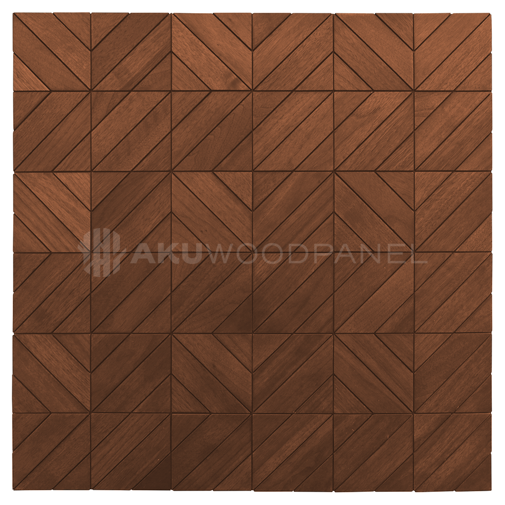 Clover Smoked Brown 3D Decorative Wall Panel 60x60cm Handcrafted Aku Woodpanel UK