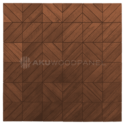 Clover Smoked Brown 3D Decorative Wall Panel 60x60cm Handcrafted Aku Woodpanel UK
