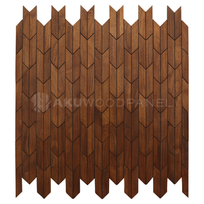 Crimson Smoked Brown 3D Decorative Wall Panel 60x60cm Handcrafted Aku Woodpanel UK