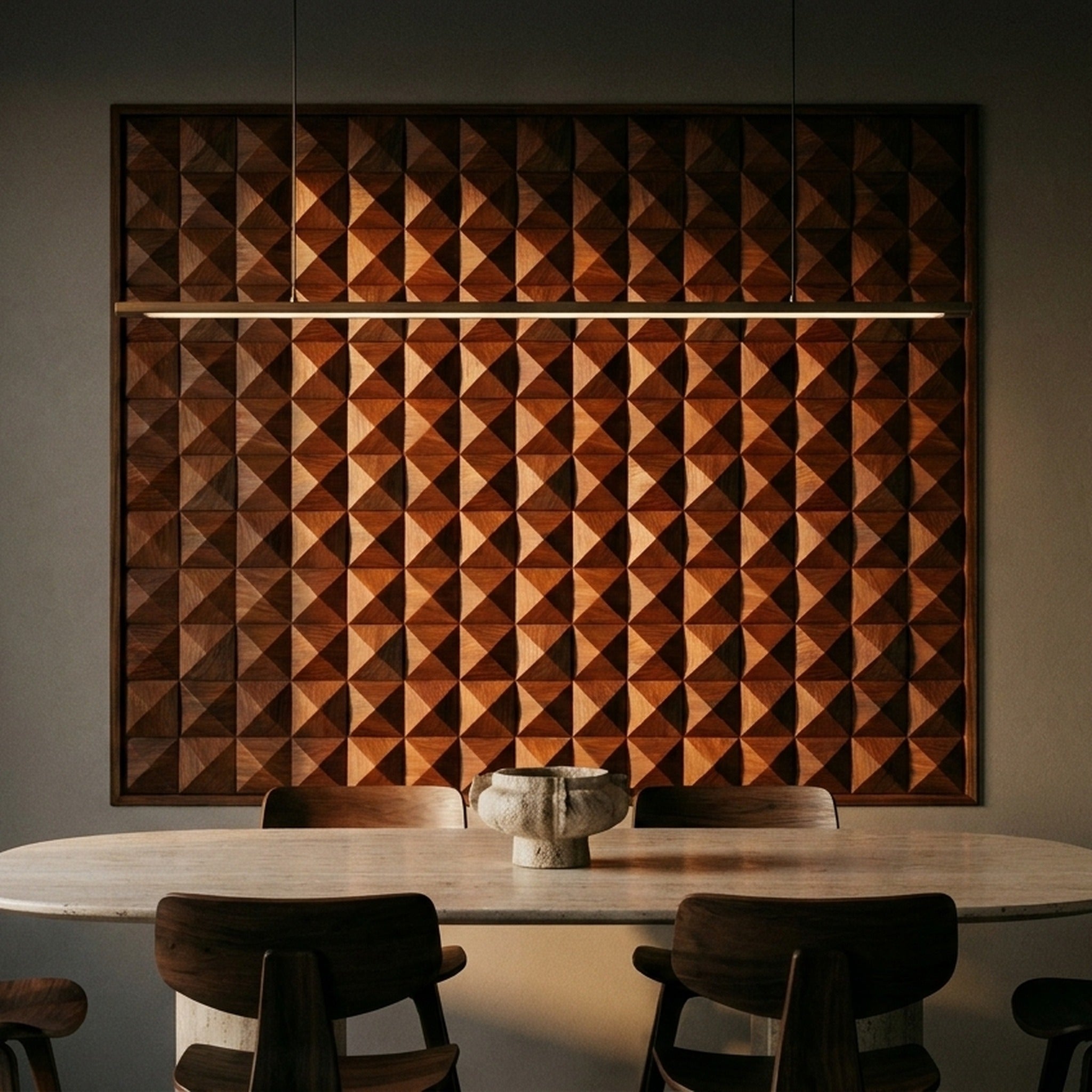 Cumaru Deep 3D Wood Wall Panel | 30×30 cm | Real Wood