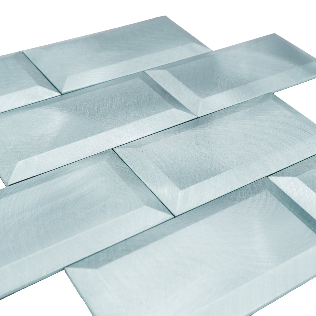 Subway 3D Blue Peel & Stick Splashback | 30.5×30.5 cm | Self-Adhesive Mosaic Tile