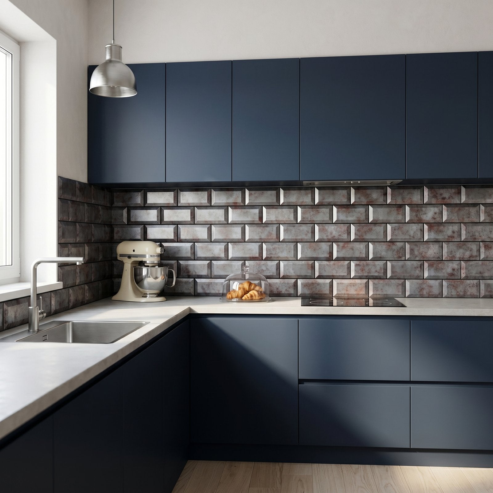 Subway 3D Gray Peel & Stick Splashback | 30.5×30.5 cm | Self-Adhesive Mosaic Tile