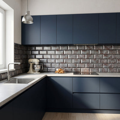Subway 3D Gray Peel & Stick Splashback | 30.5×30.5 cm | Self-Adhesive Mosaic Tile